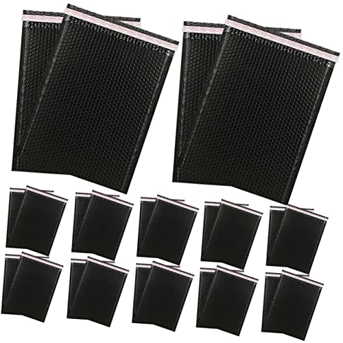 Baluue Envelope acolchoado para envio com 40 peças, preto, para correspondência, autoM, acolchoado,