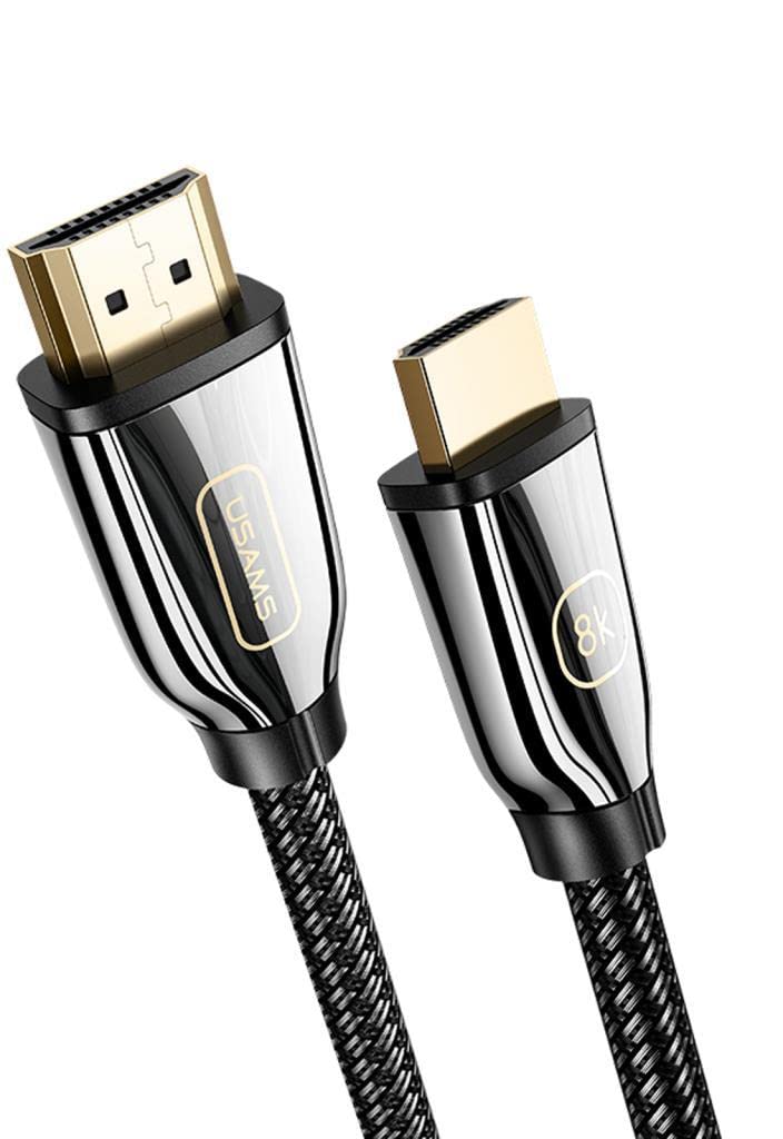 Usams US-SJ497 Braided 2 m 8K Ultra HD HDMI to HDMI 2.1 Gold