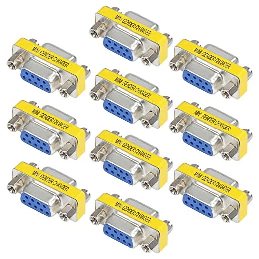 Greluma 10 Stück 9 Pin RS-232 DB9 Buchse auf Buchse Serielles Kabel Gender Changer Koppler Adapter