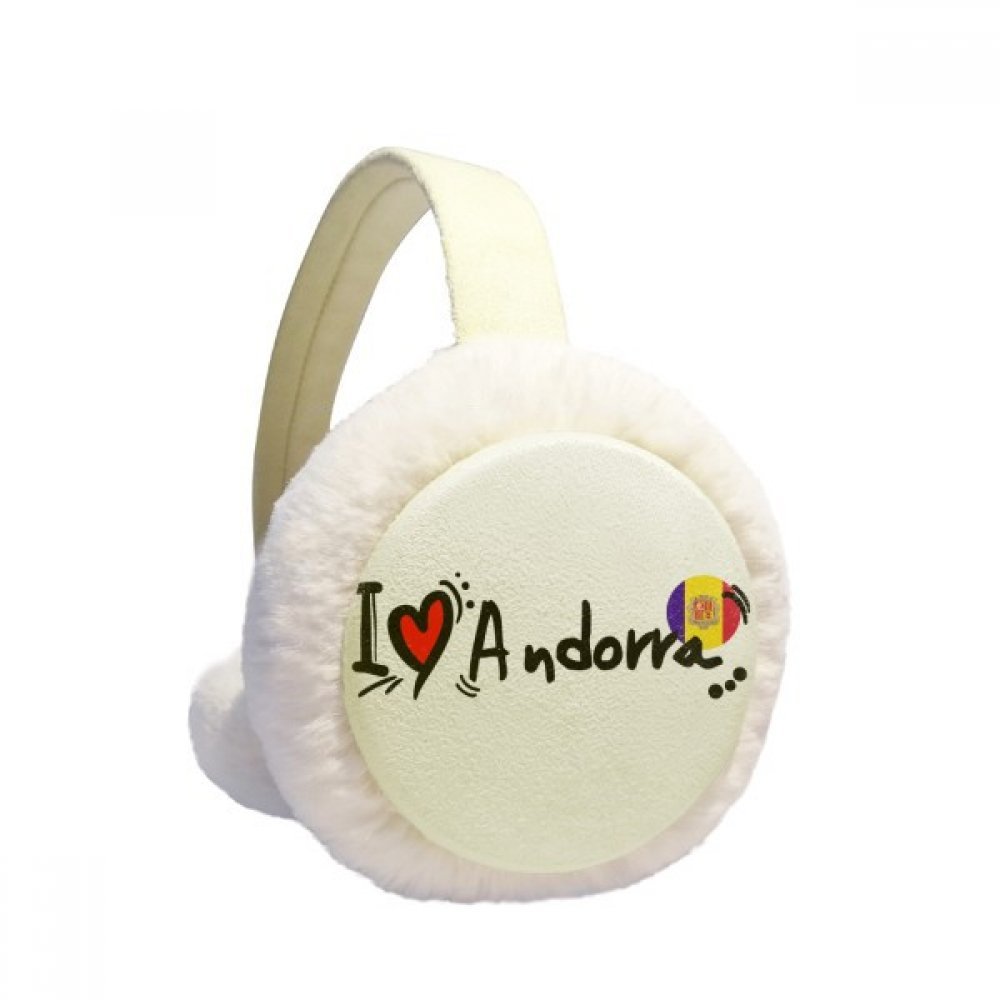 Orejeras de invierno de Andorra con diseño de corazón de felpa plegable