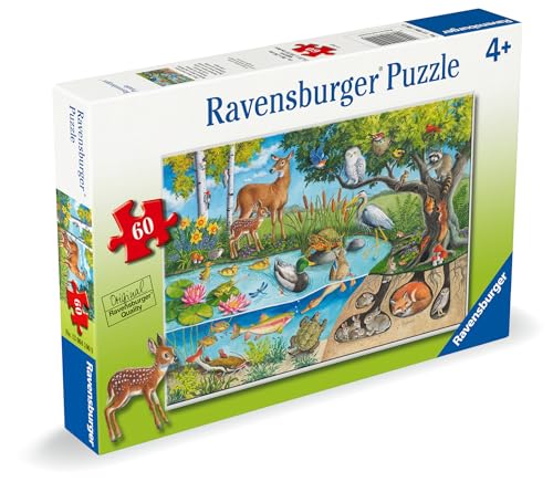 Ravensburger Animals Above & Below - Educational Toys for Kids - 60 Piece Jigsaw Puzzle - 4 Years +
