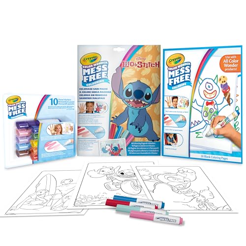 CRAYOLA - Color Wonder, Set Commodité Couleur Sans Tache, Thème Lilo&Stitch, Activités Créatives pour Enfants, âge 3,4,5 Ans, 7502