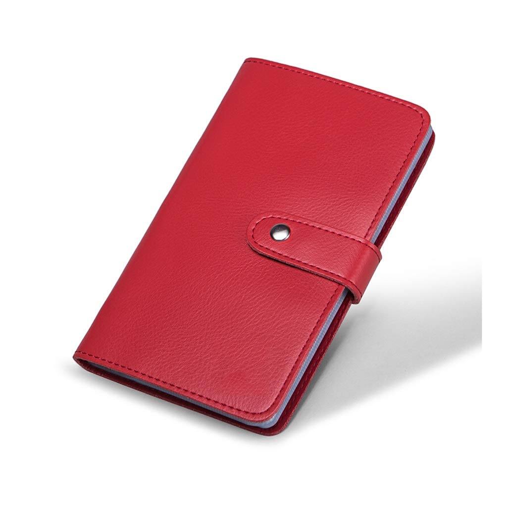 TOMYEUS Etui na wizytówki Przenośny uchwyt na wizytówki, skórzane etui na wizytówki, etui na wizytówki portfel etui na dowód osobisty na kartę kredytową dla mężczyzn i kobiet etui na wizytówki (kolor: czerwony)