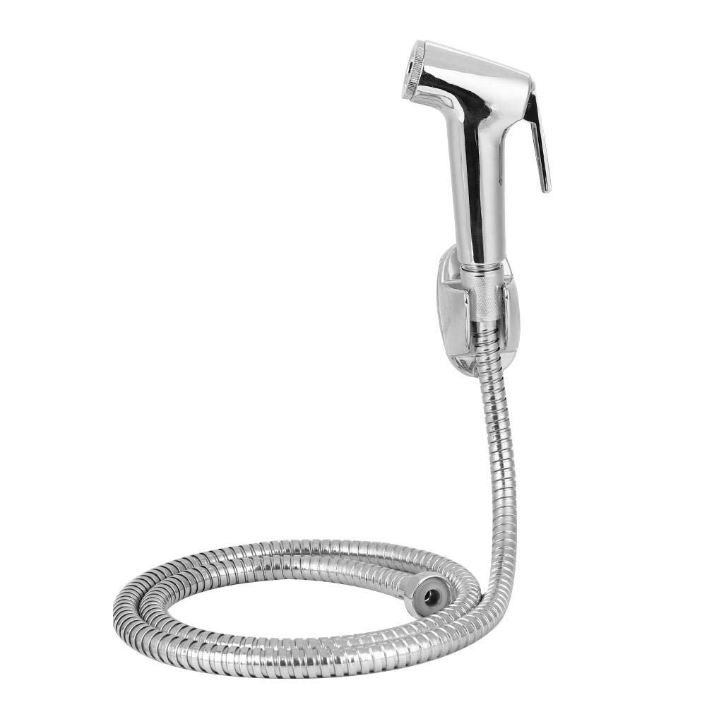 Atyhao Silver 3Pcs/Set Electroplating Bidet Sprayer Spray Head Bracket Hose Kit Bathroom Cleaning Accessories Bathroom Fixtures Bidet Taps