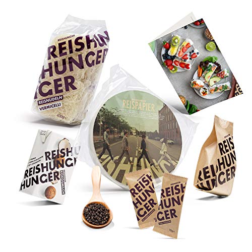 Reihunger Summer Rolls Box para 4 personas con papel de arroz, fideos de arroz, arroz con leche, leche de coco y especias, incl. tarjeta de recetas - también ideal como regalo Cover