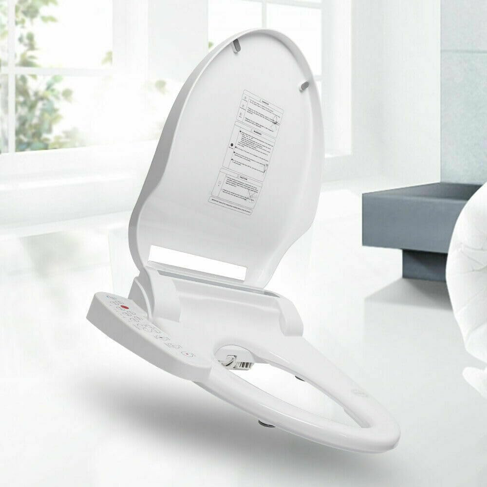 Asiento de inodoro inteligente con bidé inteligente, 1600 W, asiento de bidé inteligente con manguera de entrada de agua, ahorro de energía, asiento calentado, desodorización y bidé