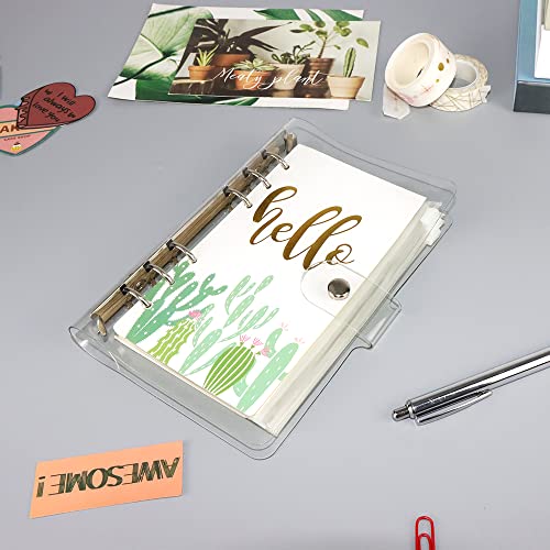 NatSumeBasics A6 fichário com 6 anéis, capa de planejador de PVC transparente, capa de caderno para
