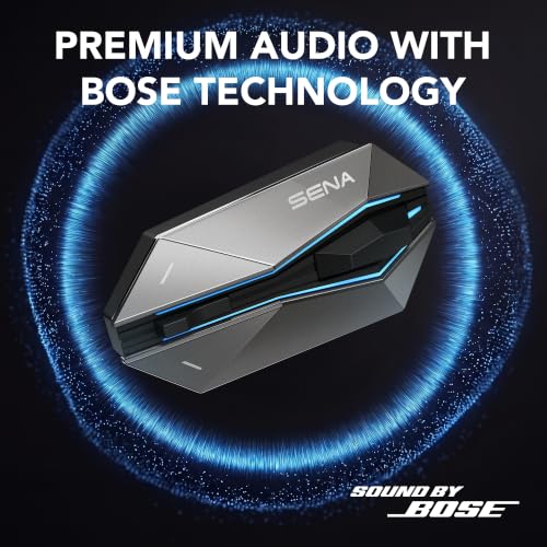 Image of Sena 60X Motorcycle Helmet Bluetooth Headset Intercom, Dual Pack | Sound by Bose, IPX7 Waterproof, Bluetooth 5.3, LED Lights, Joystick, Programmable Buttons, two Helmet Kits, Wireless Charging
