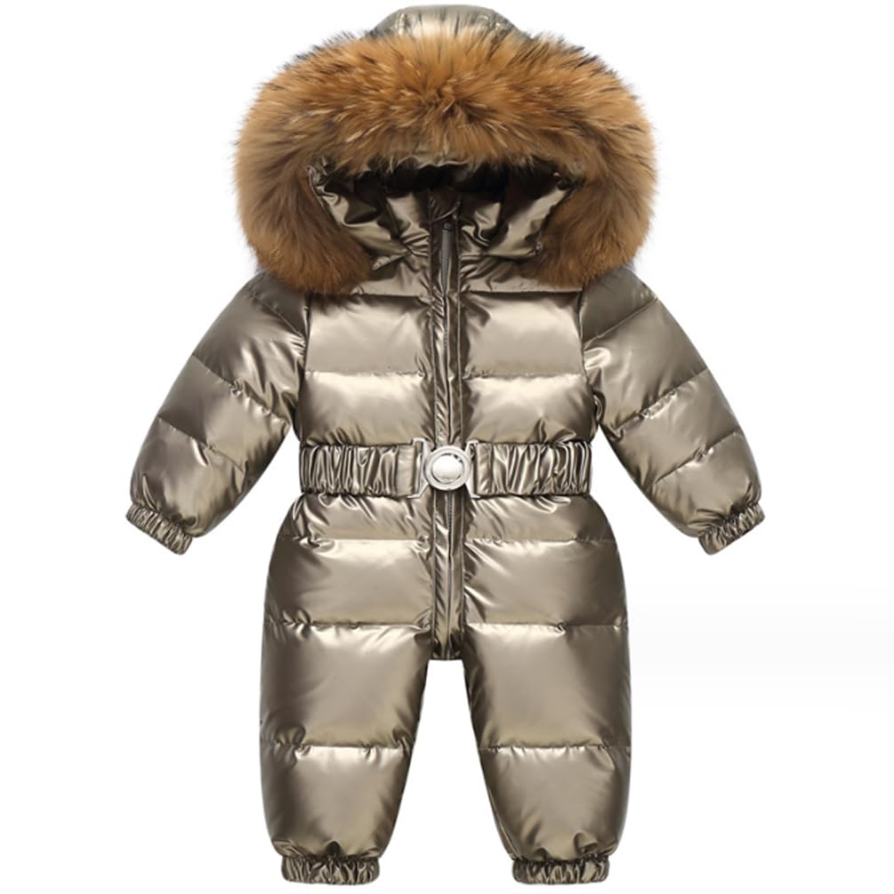 Bébé Combinaison de Ski à Capuche Manches Longues Hiver Barboteuse Neige Veste Chaude Filles Garçon