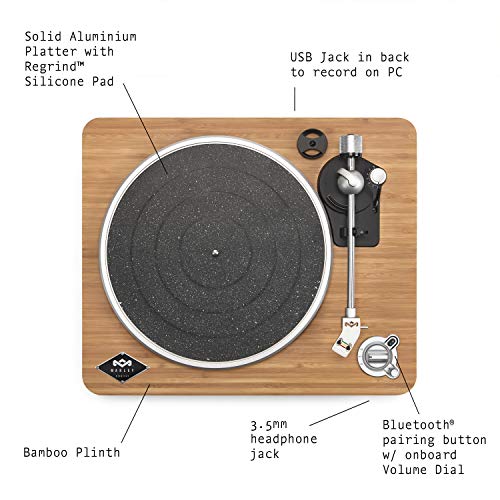 House of Marley Platine Bluetooth Stir It Up Wireless – Tourne-Disque Écoresponsable en Bambou, Tissu Rewind Recyclé, Enregistrement PC/MAC via USB, Son Supérieur – Édition Bamboo, Exclusivité Amazon - Les Beatles, Paul McCartney, John Lennon, RIngo Starr, George Harrison House of Marley Platine Bluetooth Stir It Up Wireless – Tourne-Disque Écoresponsable en Bambou, Tissu Rewind Recyclé, Enregistrement PC/MAC via USB, Son Supérieur – Édition Bamboo, Exclusivité Amazon – Image 4