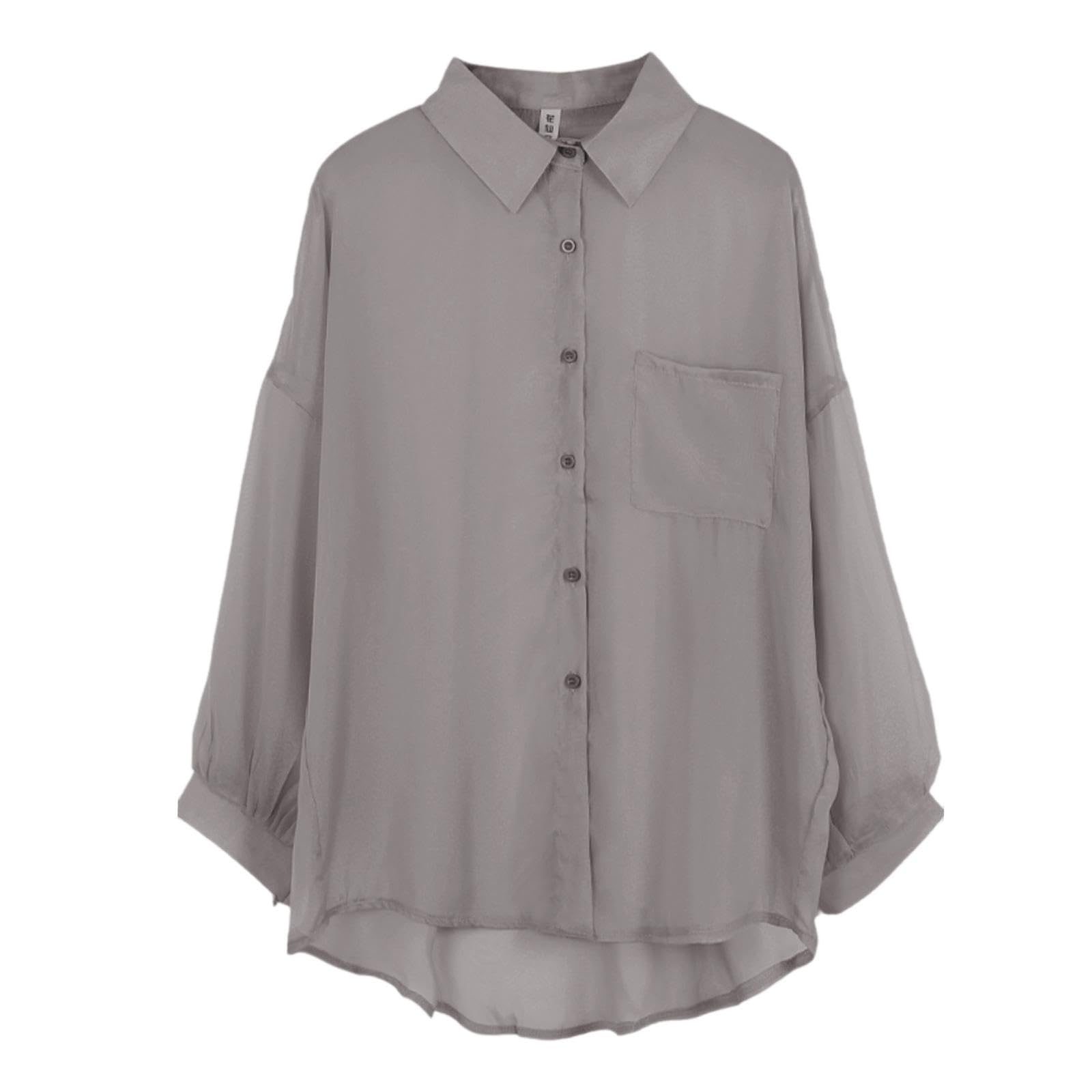 ™ Sunscreen Cardigan Coat Trendy Sun Protection Clothes for Daily Party Ladies Gray | Tops & Blouses | Womens Clothing