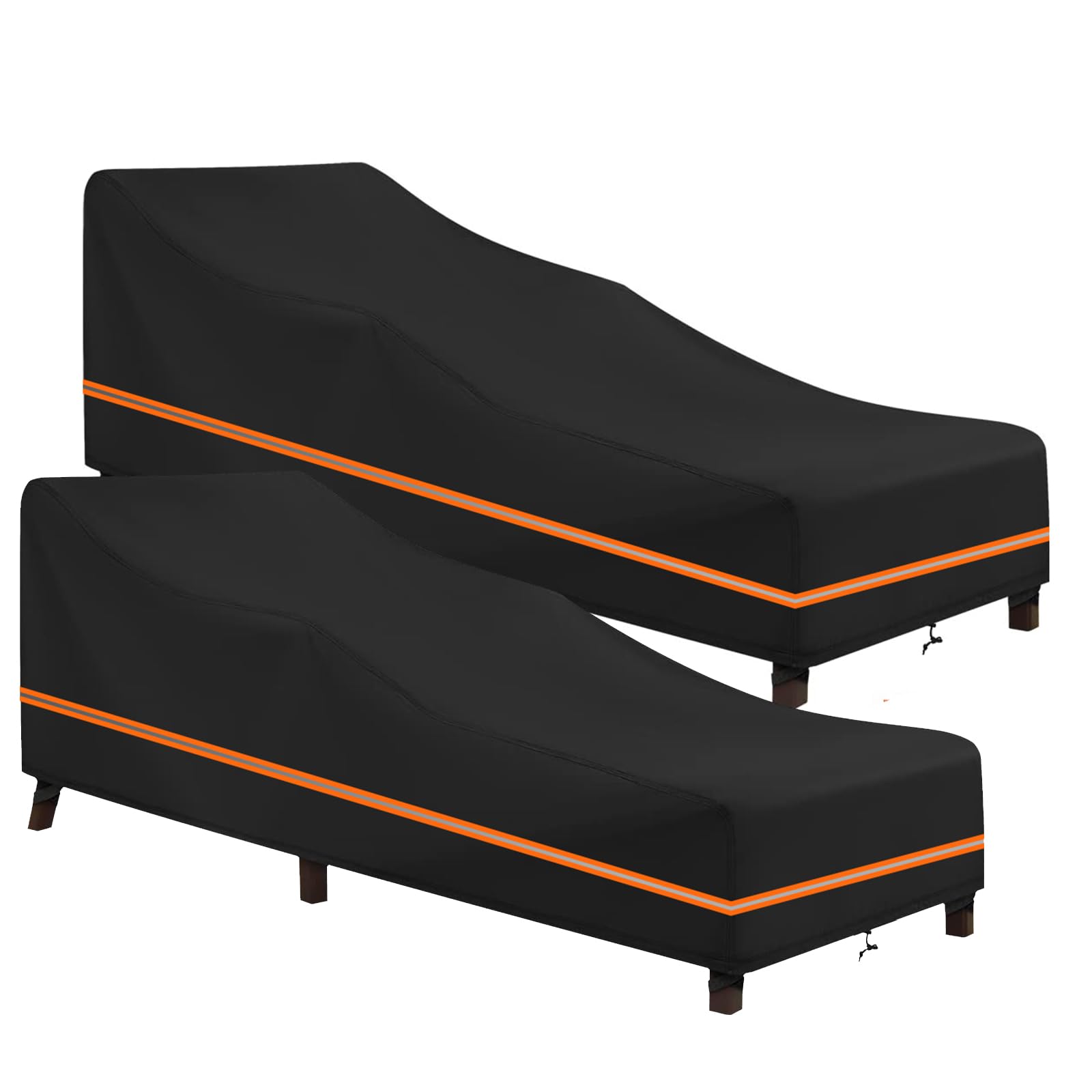 Housse de Protection Chaise Longue Jardin, 2 pièces, 213x80x40/80cm