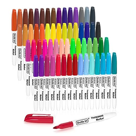 60 Colors Permanent Markers, Fine Point, Assorted Colors, Works on Plastic,Wood,Stone,Metal and Glass for Doodling, Coloring, Marking by Shuttle Art