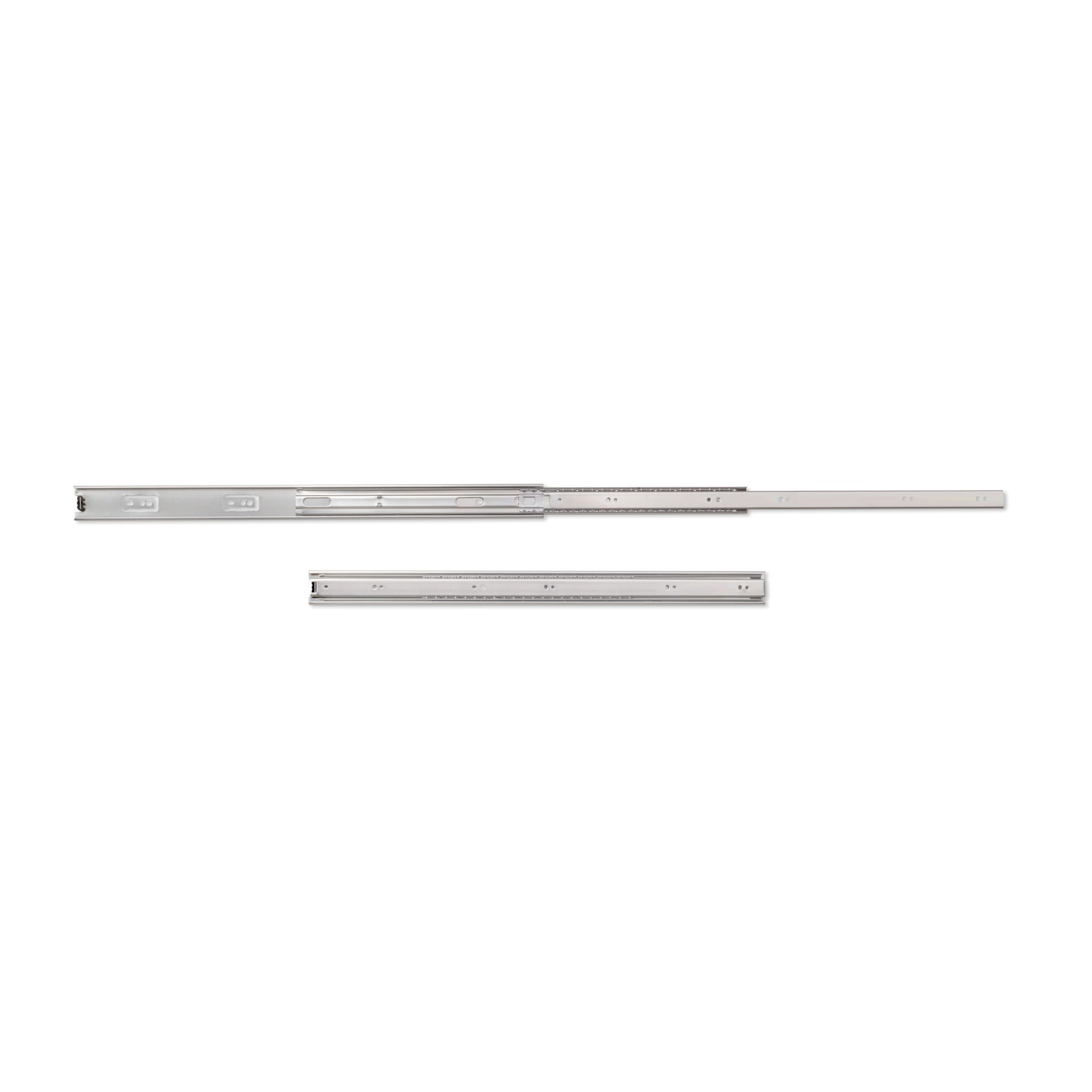 Emuca 3028805 Paire de coulisses/​glissières à billes sortie totale 45mm x 600mm pour tiroir