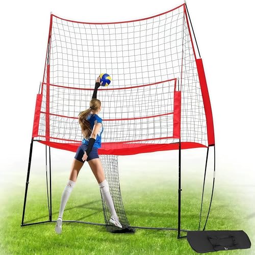 Equipo de red de entrenamiento de voleibol portátil y regulable para jardín