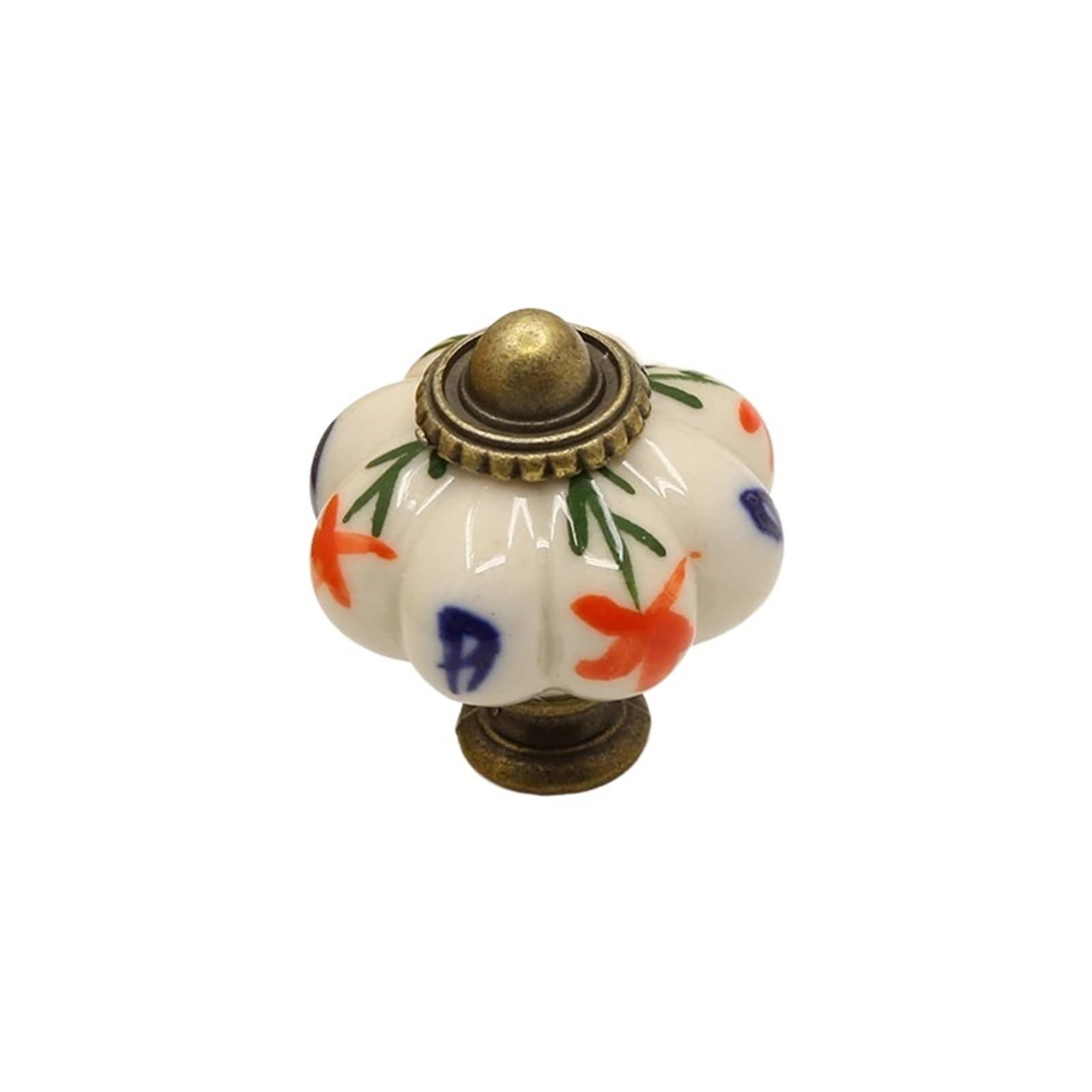 Kifsdlf Color3 Ceramic Farmhouse Pumpkin Cabinet Knob Drawer Furniture Handles Dresser Single Hole Door Pulls For Cupboard Wardrobes Furniture(Color3)