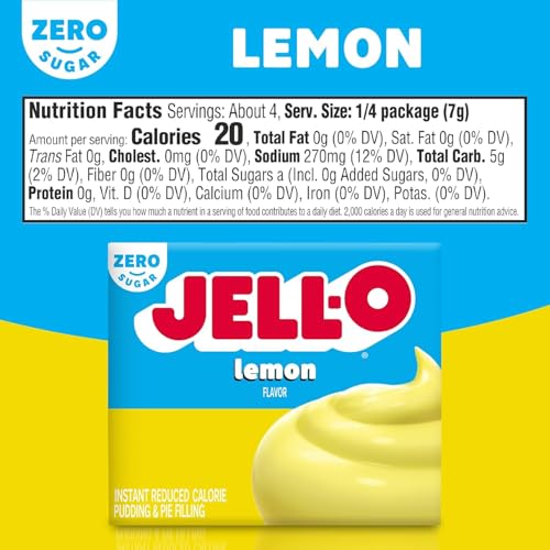 Image of Jell-O Dessert Mix Variety Pack - Butterscotch Pudding, Sugar Free Strawberry Banana Gelatin, Sugar Free Lemon Pudding & Lemon Gelatin (1 Ea.)