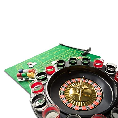 Roulette à boire 16 verres shooter tapis vert râteau de croupier Cover