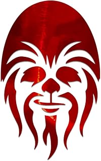 Wookie Head Silhouette Vinyl Decal Notebook Car Laptop 3.5" x 5.5" (Red Holographic)