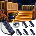 SOLPEX Solar Step Lights for Outside 6 Pack Warm White, 24 LEDs Solar Lights Outdoor Waterproof Decor for Stair, Step, Deck, Fence, Front Porch, Balcony, Patio, Wall, Yard, Garden