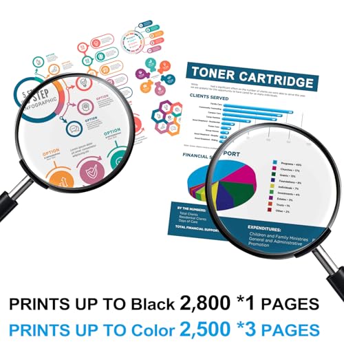 Image of 414A Toner Cartridges 4 Pack with Chip Replacement for 414A 414X Color Pro M454 M479 Series M454dn M454dw M479dw M479fdn M479fdw, Enterprise M455dn M480f M453cdn Printer (BK /C /M /Y)