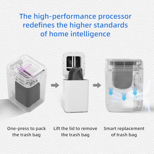 Image of 4.5 Gallon Smart Self-Sealing & Self-Changing Trash Can, 17L Automatic Motion Sensor Garbage Bin with Lid, Touchless Electric Wastebasket for Bathroom, Bedroom, and Office - White