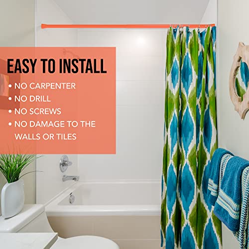 Image of Story@Home 104-178 CM Adjustable -Length Shower Curtain Tension Rod (Peach)