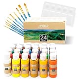 aldi buntlack 2019 🎨【ALLES IN EINEM】Entfalten Sie Ihre Kreativität auf lebhafte und farbenfrohe Art mit insgesamt 24 x hochwertigen Acrylfarben, 5 x Rundpinseln, 3 x Flachpinseln, 2 x Filbertpinseln & 1 x stabiler Mischpalette für Zwischentöne.