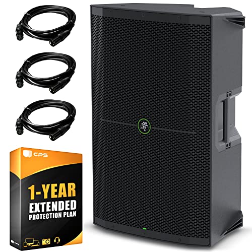 Mackie Thump215XT 15 inch 1400W Enhanced Powered Loudspeaker Bundle with Compatible Deco Gear 10FT XLR Cable (3-Pack) and 1 YR CPS Enhanced Protection Pack