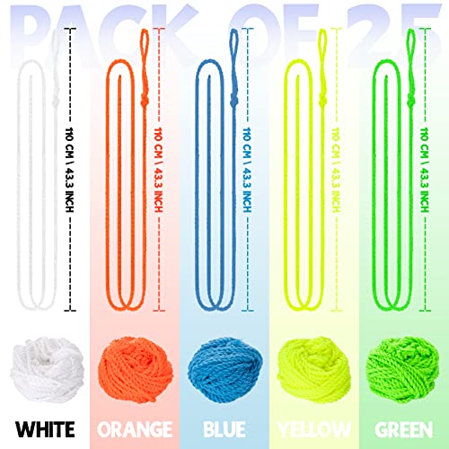 magicyoyo 100 polyester professional yoyo strings for responsive and non responsive yoyos - pack of 25blue green whiteyellow orange