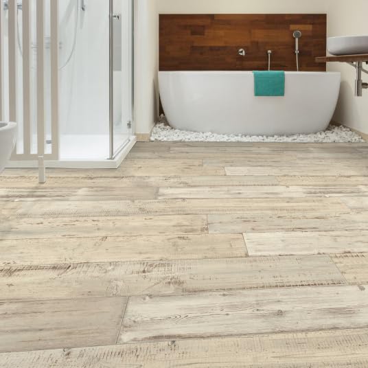 Sol Vinyle Link - Imitation parquet Bois Peint Vieilli - Rouleau de 4m x 3.00m