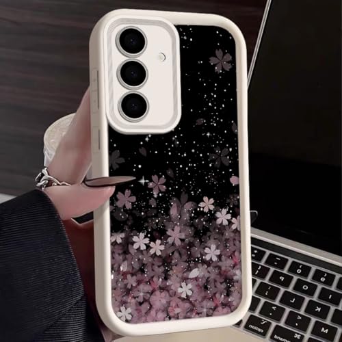 Coque Samsung A55 5G silicone TPU antichoc fleurs de cerisier blanc