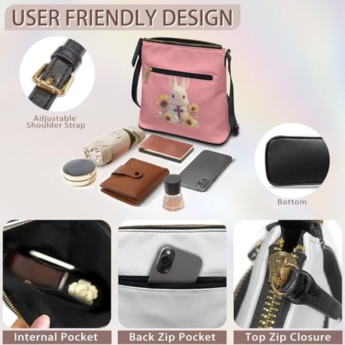 Image of Leather Purses for Women, Leather Hobo Bags for Women Travel Sling Purse Triple Zippered Pockets Shoulder Bag