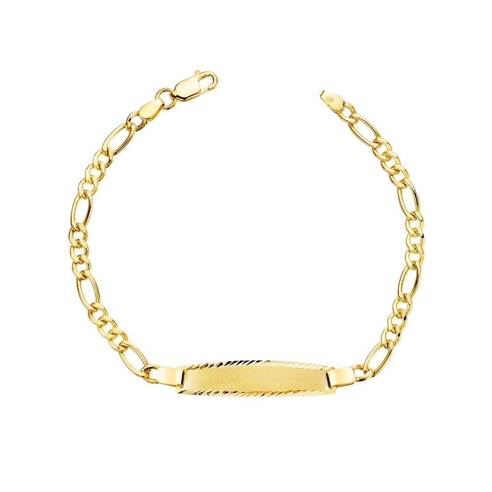 Schiava in oro 18k Prima Comunione 18cm. maglia 3x1 larghezza 4mm. moschettone - Personalizzabile - REGISTRAZIONE COMPRESA NEL PREZZO