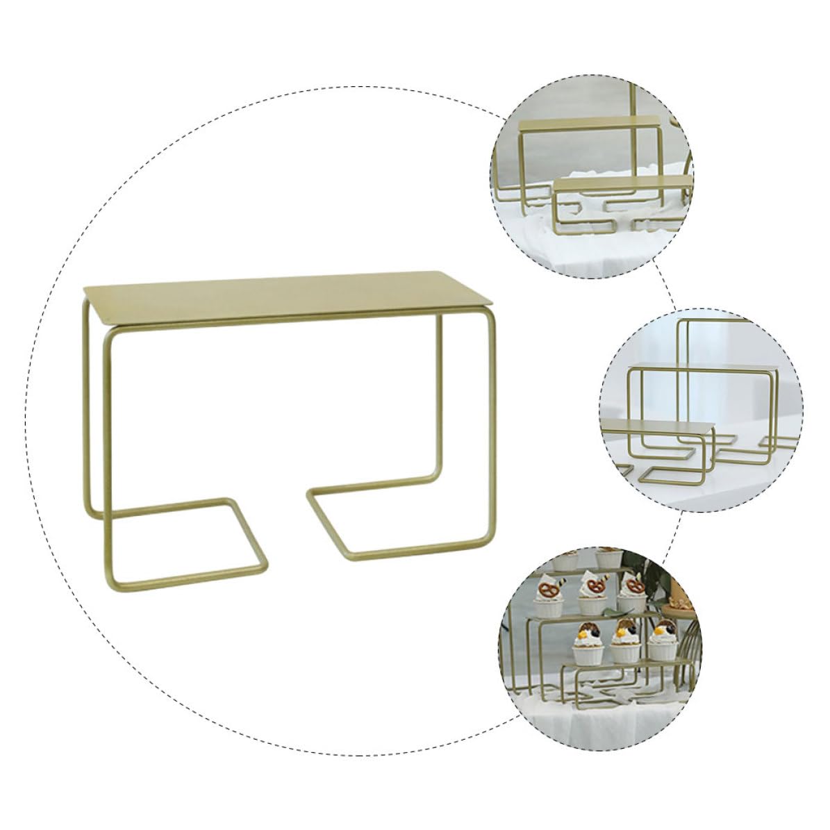 Alzata per Dolci in Ferro Color Oro Elegante e, Supporto per Torte e Snack per Feste Nuziali e Battesimi