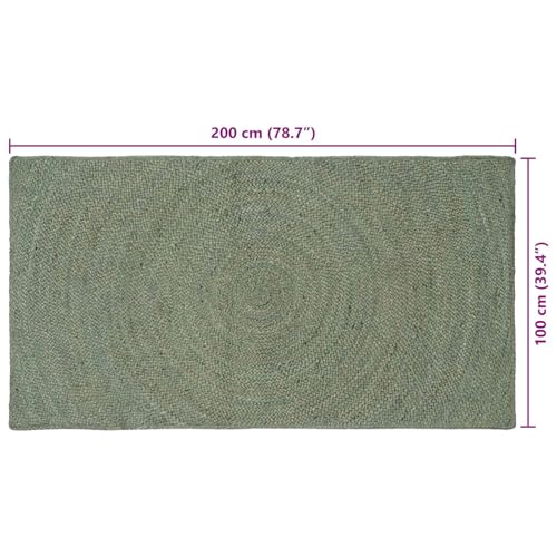Tapis en jute robuste et durable vert olive pour entrée ou salon - 4