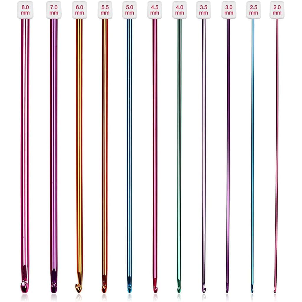 Crochet Needle Kit|| Knitting Needles Set Crochet Hooks|| Knitting Kit for Crochet Loves to Make Socks, Hat, Scarf, Bag, Cap|| Ergonomic Soft Grip Rubber Handles Crochet Hooks|| (Long Crochet Hook)-image-22