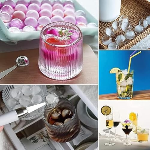 Image of Mini Round Ice Cube Tray with Lid | Ice Moulds Ice Ball Maker | Ice Box Small Ball Ice | 33 Grid Mini Circle Making Mold | for Freezer, Chilling, Cocktail, Whiskey, Reusable Flexible Trays Pack of 1