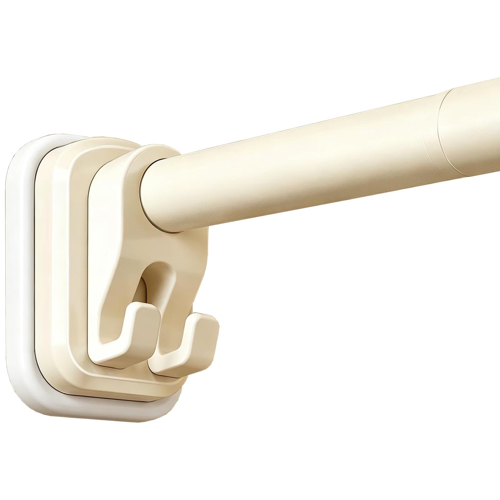 Adjustable Shower Curtain Rod, Stainless Steel Spring Curtain Rod No Drill, 14-98in for Closet Bathroom Laundry Room(Beige,35-50cm/14-20in)