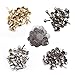 YFaith 120 Pièces Clou Tête Goujon, Rivets Cuir Artisanal, Sac à Main Cône Pieds, Plat en Métal Sac Pied, pour Portefeuille Sac à Main Chaussures, 4 Coloris (Bronze, d'or, Argent, Noir)