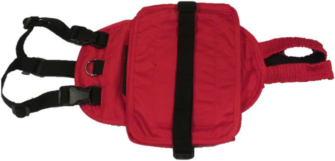 DOGonGEAR XSmall Dog Diaper Wrap Red with Neck Accessory Fits 3 lb to 6 lb