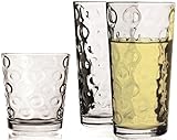 Circleware Huge 16-Piece Set Highball Tumbler Drinking Glasses and Whiskey Cups, Home & Kitchen Party Glassware for Water, Beer, Ice Tea Juice, Bar Beverages, 8-15.7 oz & 8-12.5 oz, Circles 16pc