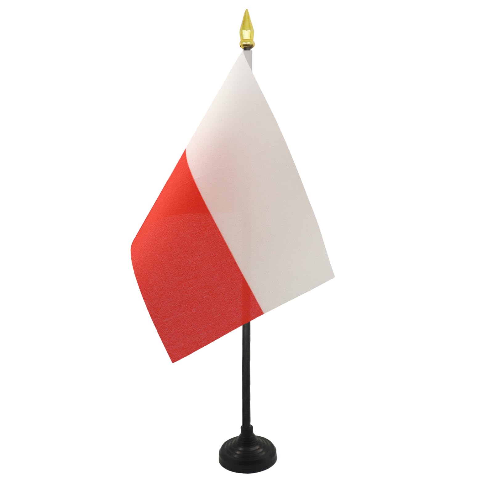 Drapeau de Table Pologne avec Pointe Or, 15cm x 10cm