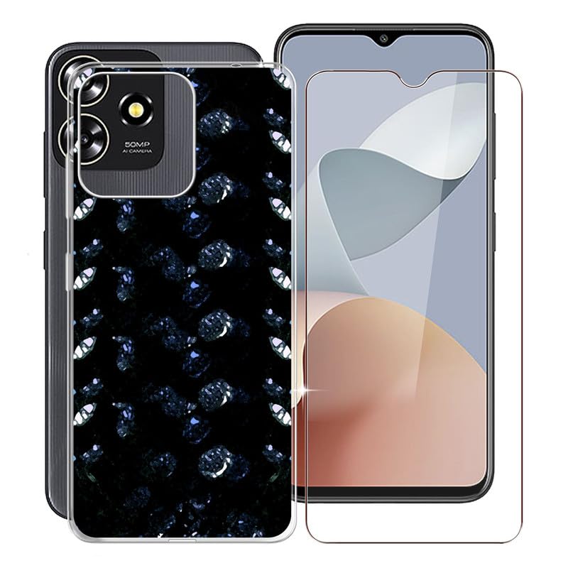 Custodia Silicone Trasparente + Pellicola Vetro Temperato Per ZTE Blade V50 Smart – Morbida Antiurto – Notte Tranquilla