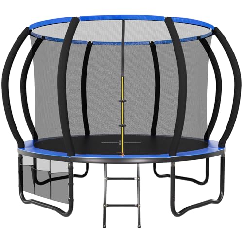 Trampolin Outdoor Ø 183/228/305/366 cm, GS-Zertifikat, Kindertrampolin Gartentrampolin mit Sicherheitsnetz, Rundes Riesentrampolin mit Leiter und Schuhbeutel Trampolin Outdoor Ø 183/228/305/366 cm, GS-Zertifikat, Kindertrampolin Gartentrampolin mit Sicherheitsnetz, Rundes Riesentrampolin mit Leiter und Schuhbeutel