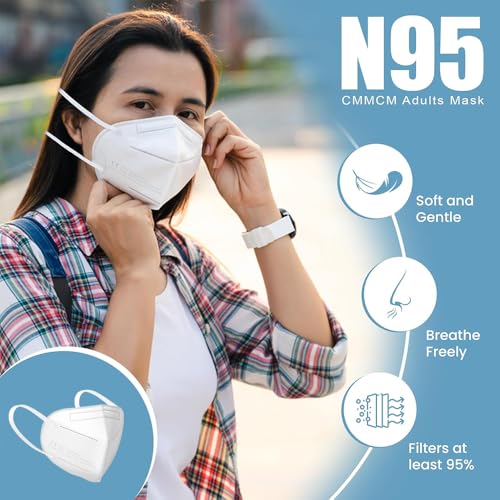 Image of Yugan Non Woven fabric Premium FFP2 N95 Mask with Adjustable Nose Clip for Men & Women, Reusable Mask, Anti Pollution Mask, CE Approved, Advanced Filtration