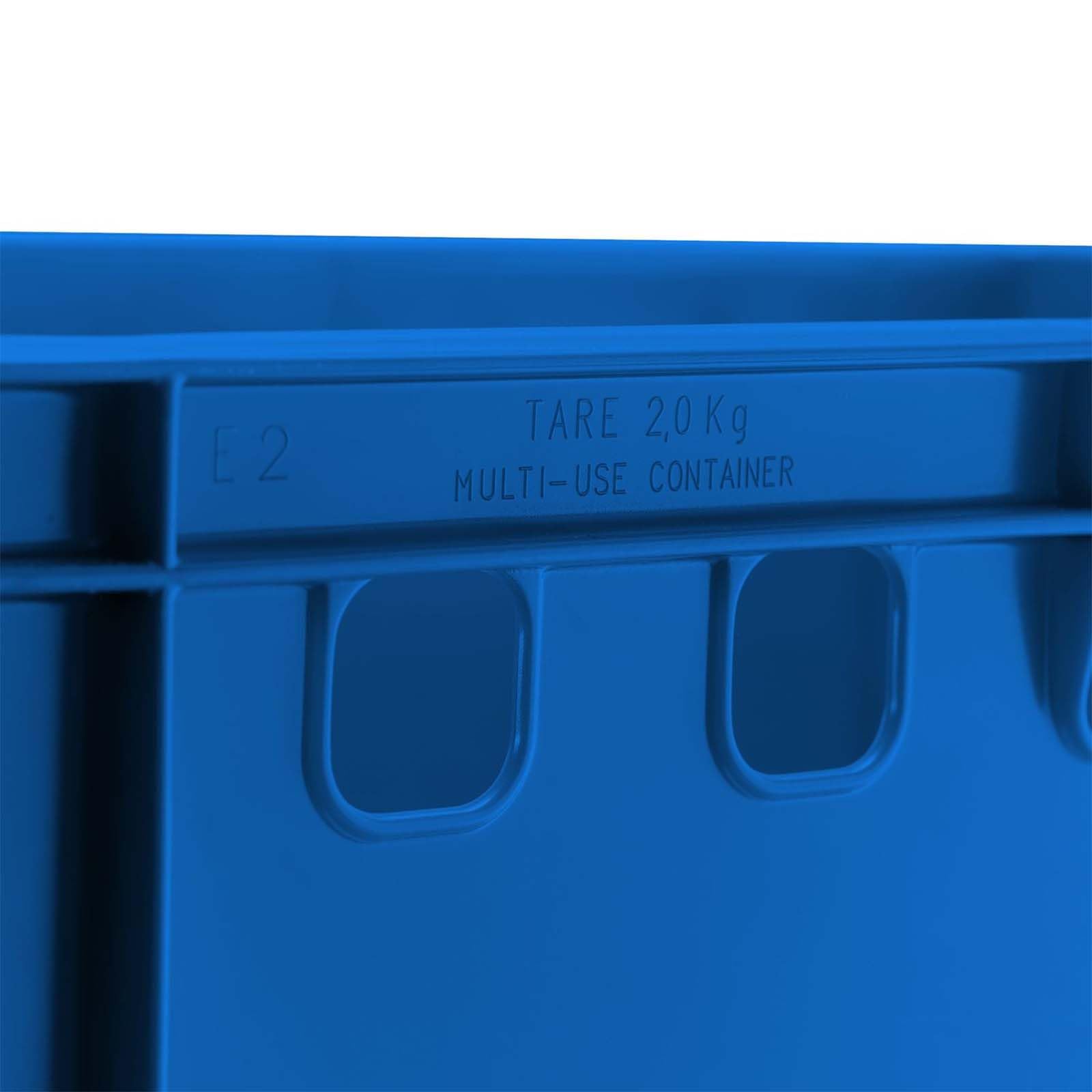 BURI 1 scatola per carne E2, blu, 60 x 40 x 20 cm, scatola per macellaio, Eurobox dalla Germania, per uso alimentare, robusta, impilabile