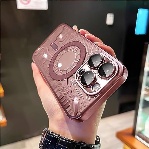 Étui iPhone 11 Pro sans fil magnétique rose silicone plaqué antichoc