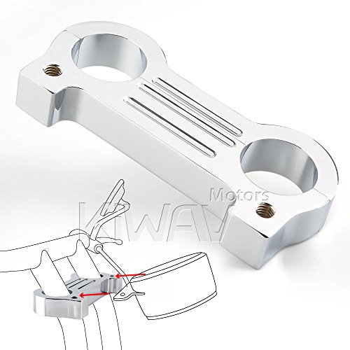 KiWAV Billet Aluminum Chrome Gauge Mount Adapter compatible with Harley FXD XL T-Bar 1-1/4"