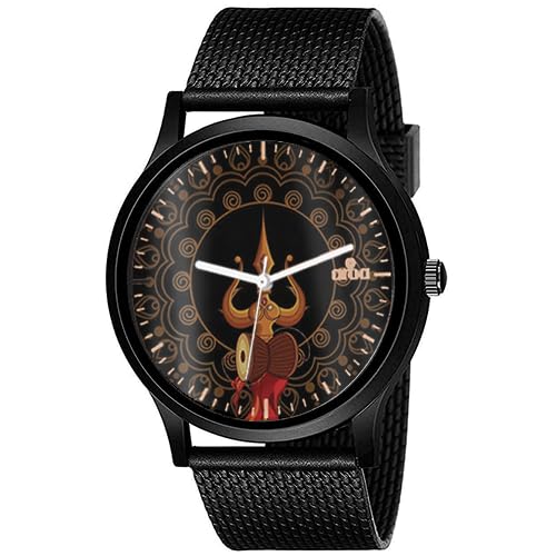 AROA Watch New Watch for Shiva Trishul Model : 722 Black Metal Type Analog Black Strap Watch Black Dial for Men Stylish Watch for Boys (B0C7GZY2K6) Amazon Price History, Amazon Price Tracker